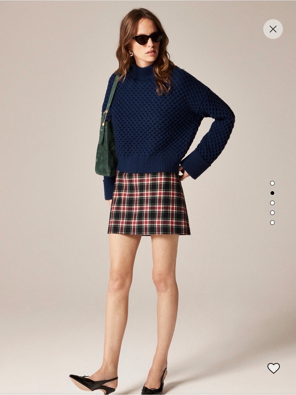 J Crew Honeycomb Mock Neck Sweater, Navy Blue, wool blend, NWT, size large